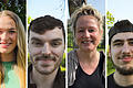 Lara-Luisa Link, Patrick Pfeiffer, Silke Weiß und Florian Fuchs (von links) äußern sich zum 49-Euro-Ticket.