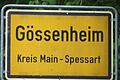 Ortsschild Gössenheim