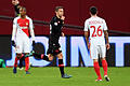 Auftakt       -  Leverkusens Vladlen Yurchenko (M) bejubelt sein Tor zum 1:0 gegen Monaco. Foto: Federico Gambarini