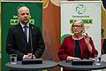 Koalitions-Aus in Norwegen - PK Zentrumspartei       -  Die Zentrumspartei um Finanzminister Trygve Slagsvold Vedum (links) schert aus der Regierung aus.