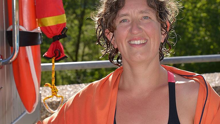 Schwimmbadbesucherin Eva Wetteskind. Schwimmbadbesucherin Eva Wetteskind.