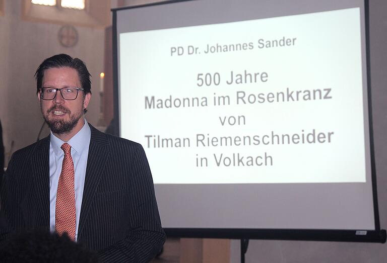 Den Festvortrag '500 Jahre Rosenkranzmadonna' hielt auf Einladung des Heimatvereins Dr. habil. Johannes Sander vom Würzburger Institut für Kunstgeschichte. Den Festvortrag '500 Jahre Rosenkranzmadonna' hielt auf Einladung des Heimatvereins Dr. habil. Johannes Sander vom Würzburger Institut für Kunstgeschichte.